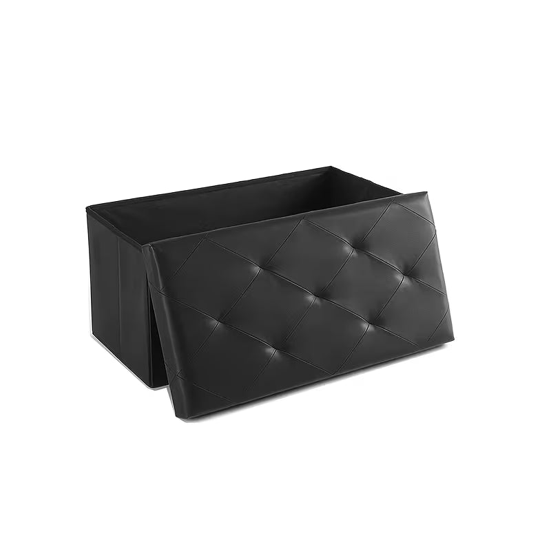 Heavy-Duty Folding Storage Bench with Shoe Cabinet & Thick Padded Seat