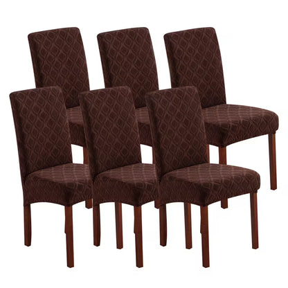 6-Piece Stretchy Jacquard Dining Chair Slipcover Set