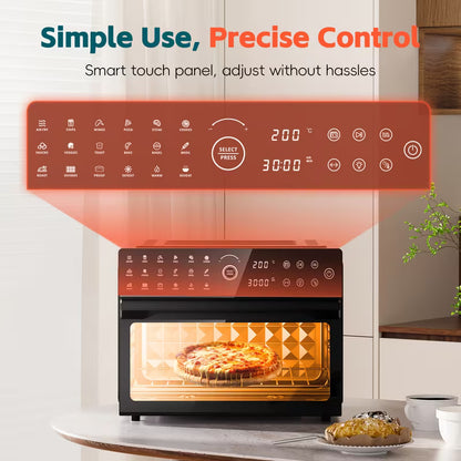 32-Quart Extra-Large Air Fryer Oven – 20-in-1 Convection Toaster Oven, 1800W, Black