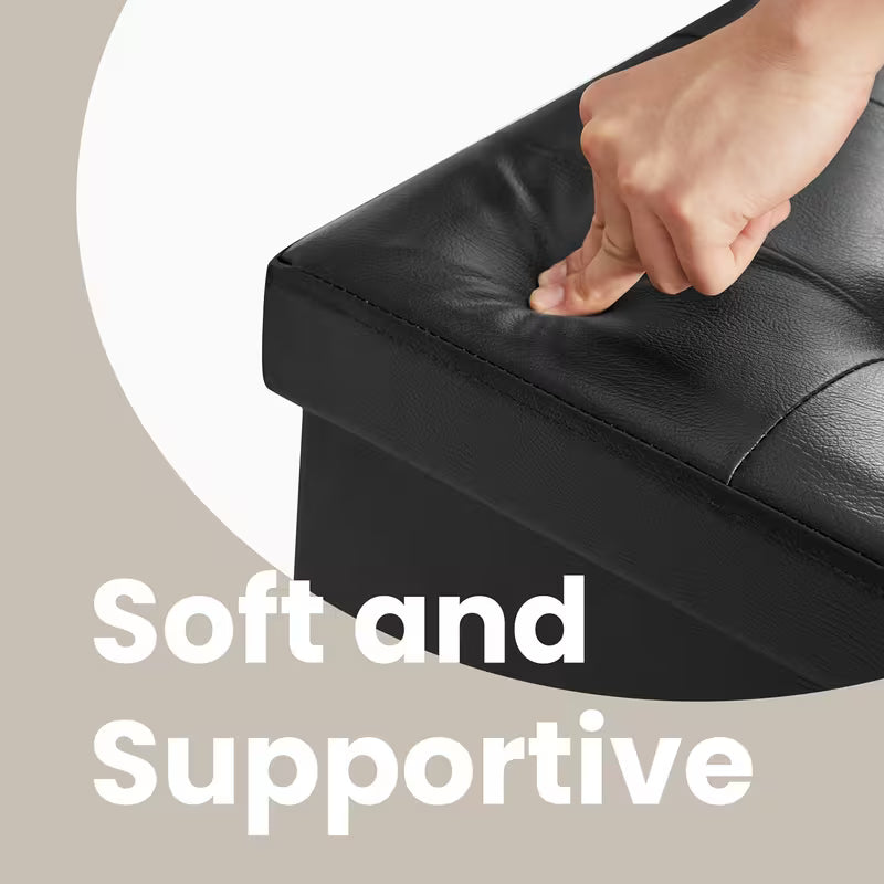 43-Inch Storage Ottoman Bench with Flip-Top Lid