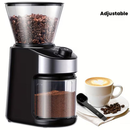 Electric Burr Coffee Grinder with Digital Timer Display, 25 Adjustable Grind Settings & Automatic Bean Grinder