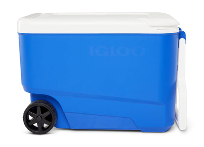 Wheelie Cool 38 QT Hard Sided Cooler with Wheels, Blue