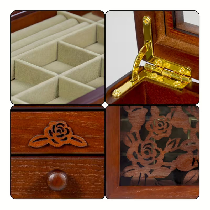 Wooden Jewelry Box for Women – Elegant Jewelry Organizer & Storage Case