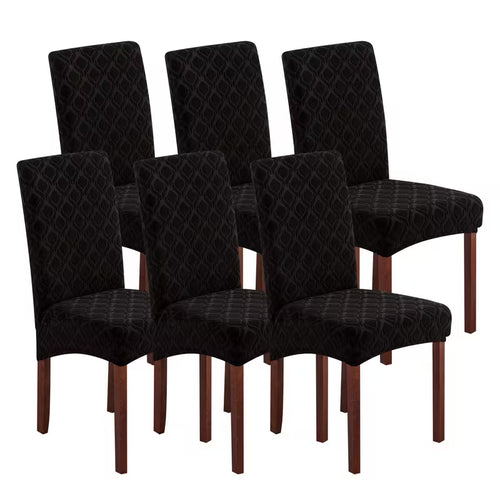6-Piece Stretchy Jacquard Dining Chair Slipcover Set