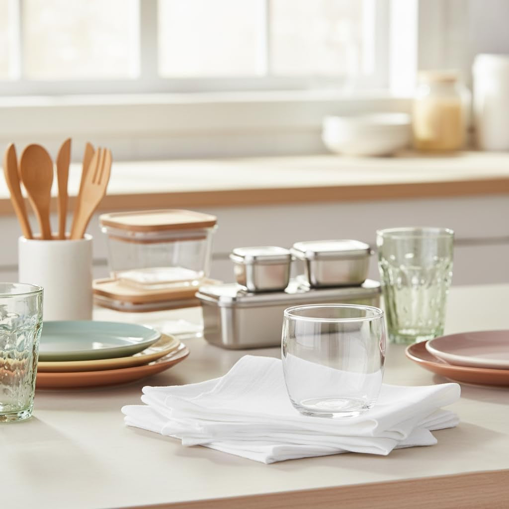 Cloth Napkins White Dinner 100% Cotton 18X18 Inches (Set of 6)