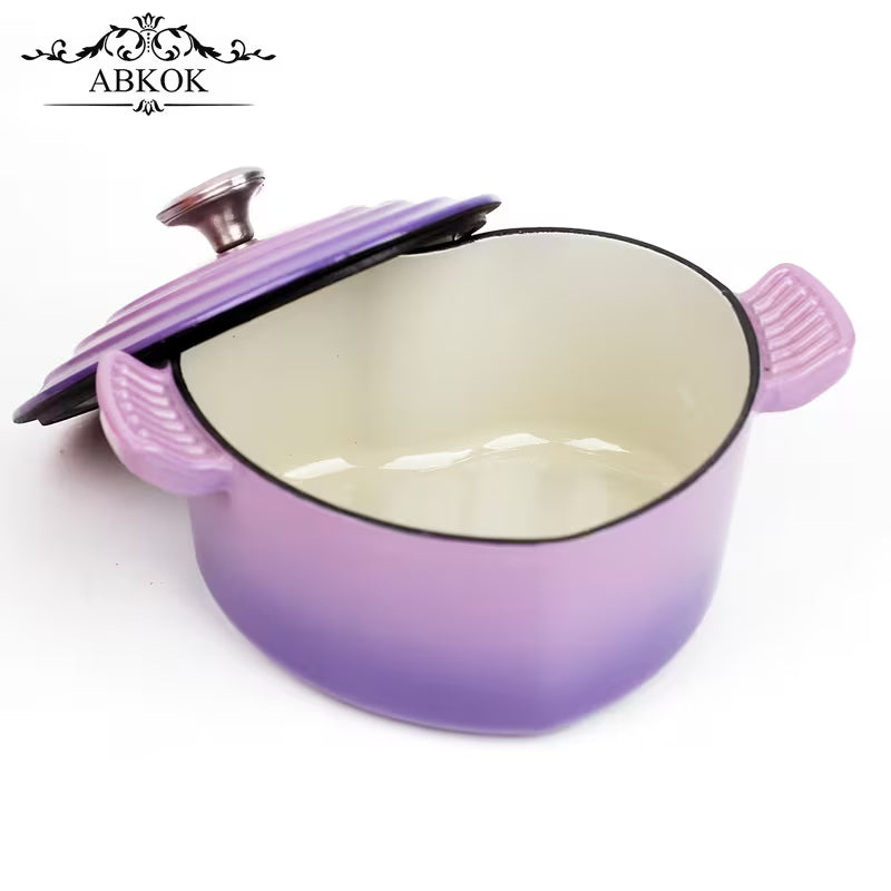 3QT Heart-Shaped Dutch Oven with Lid – Enamel Casserole Cookware