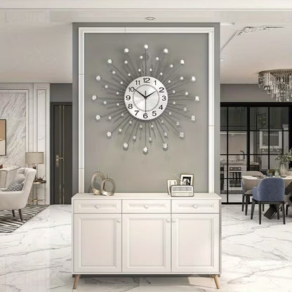 24-Inch Modern Metal Wall Clock – Silent Non-Ticking Decorative Clock