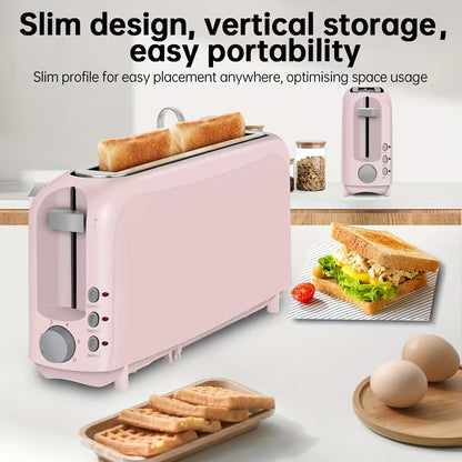 2-Slice Compact Toaster with 6 Browning Settings, Cancel Button & Removable Crumb Tray, 750W White Bread Toaster