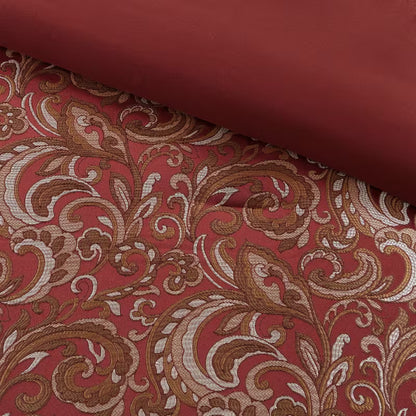 8-Piece Jacquard Paisley Comforter Bedding Set – Down Alternative Comforter Set