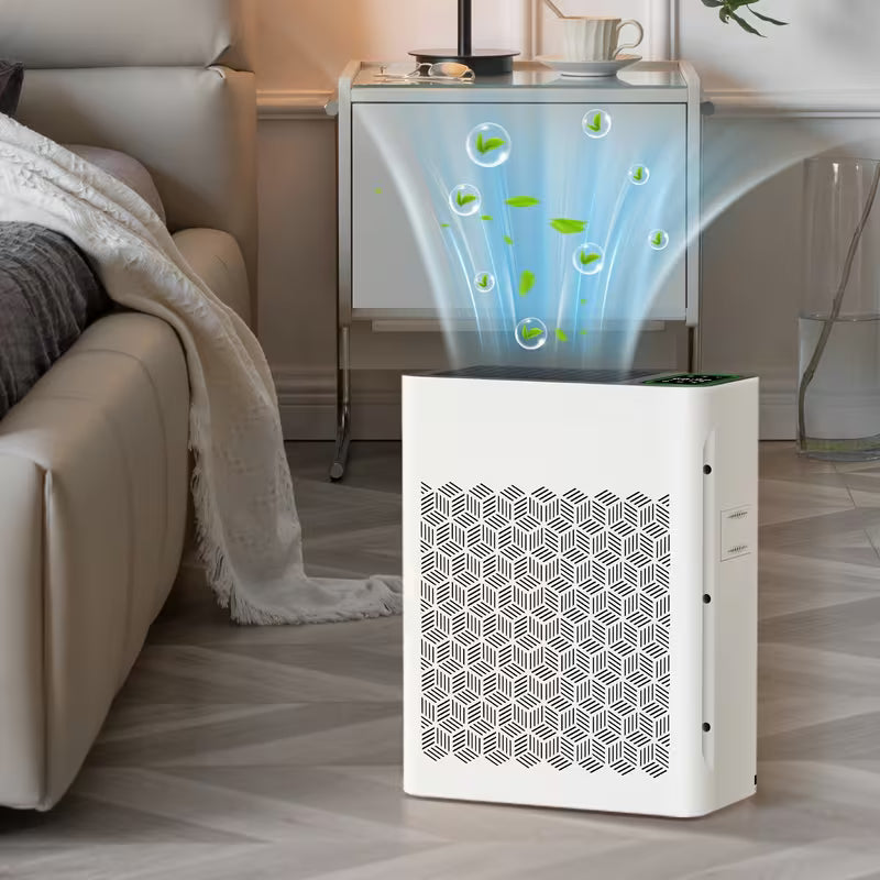 Large-Room HEPA Air Purifier with PM2.5 Display, Air Quality Sensor, Auto Mode & Timer for Home, Bedroom and Office