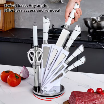 9-Piece Kitchen Knife Set with Knife Block & Built-In Sharpener