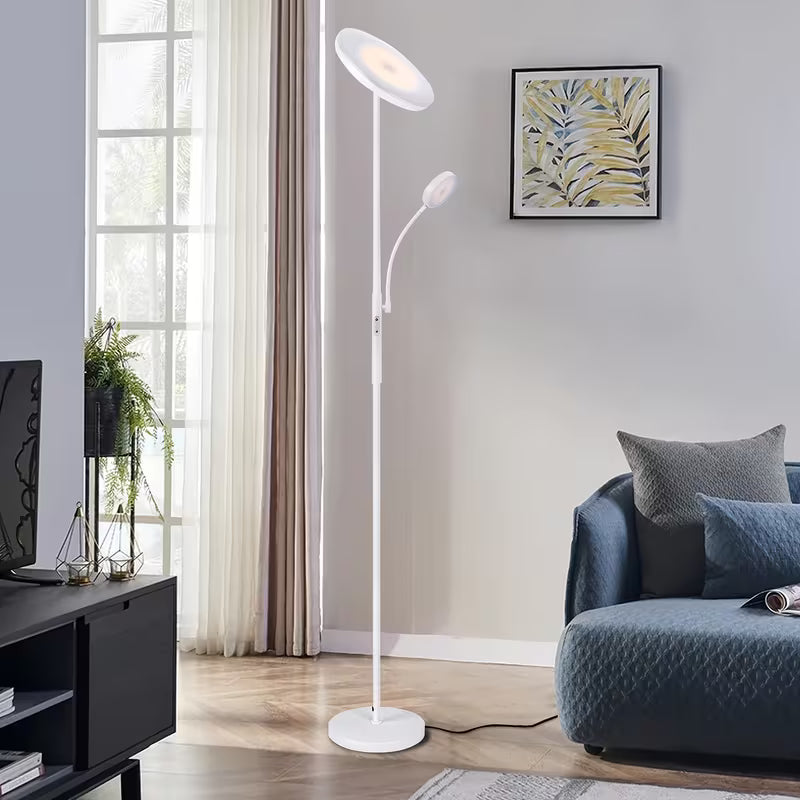 LED Floor Lamp with Reading Light – 27W 2300LM + 7W 350LM, Dimmable Standing Lamp with Remote & Touch Control