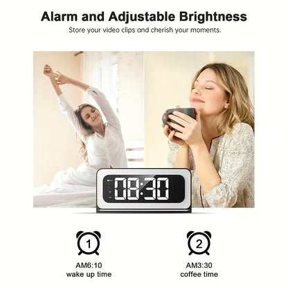2K WiFi Digital Clock Camera, Indoor Security Camera with Motion Detection & Two-Way Talk for Baby, Pet and Home Monitoring