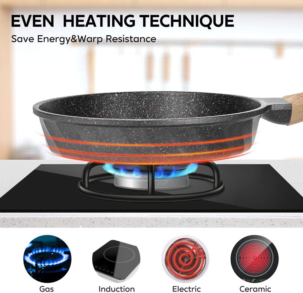 Frying Pans Nonstick, Induction Granite Skillet Pans