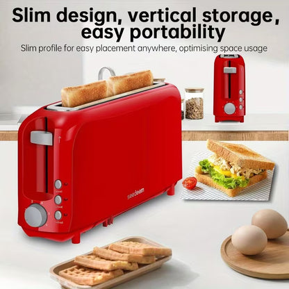 2-Slice Compact Toaster with 6 Browning Settings, Cancel Button & Removable Crumb Tray, 750W White Bread Toaster