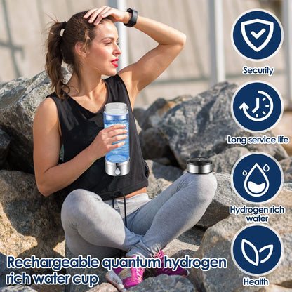 12Oz Hydrogen Water Bottle Generator SPE PEM Tech Portable Hydrogen Water Maker Bpa-Free Ionizer Machine Cup for Fitness Office Travel