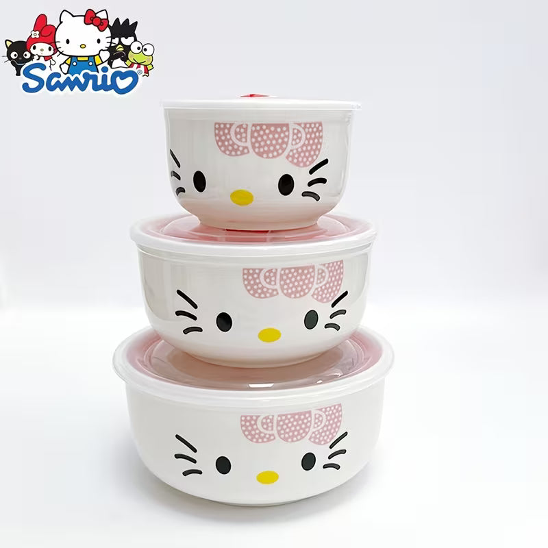 3-Piece Ceramic Lunch Box Set with Lids