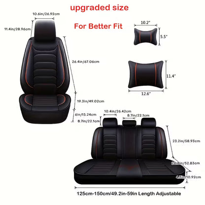 5-Seat Full Set Faux Leather Car Seat Covers, Waterproof All-Weather Seat Protectors with Soft Foam Padding for Cars, Trucks, Sedans & SUVs