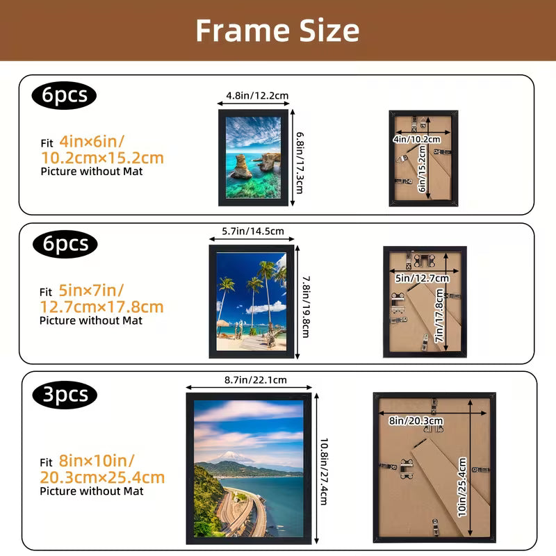 15-Piece Multi-Size Picture Frame Set