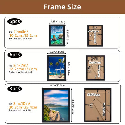 15-Piece Multi-Size Picture Frame Set