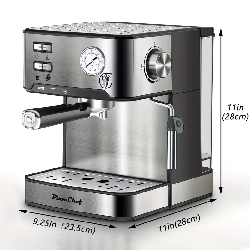 20-Bar Professional Espresso Machine with Milk Frother – ESE Pod Compatible, Dual Shot Coffee Maker with 54 oz Removable Water Tank