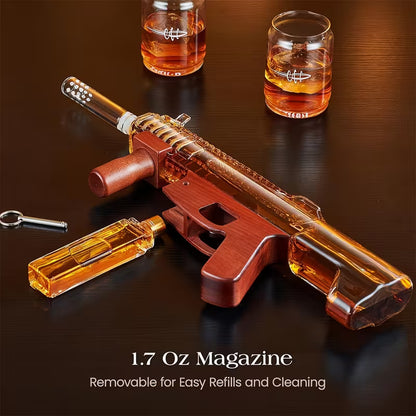 UDP-9 Gun Whiskey Decanter Set with Glasses