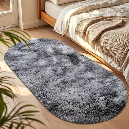 Oval Plush Area Rug – Soft, Anti-Slip & Washable Home Décor Carpet
