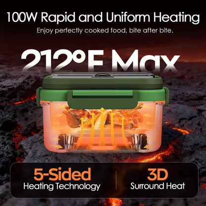 Smart Self-Heating Electric Lunch Box – 1.5L Portable Food Warmer