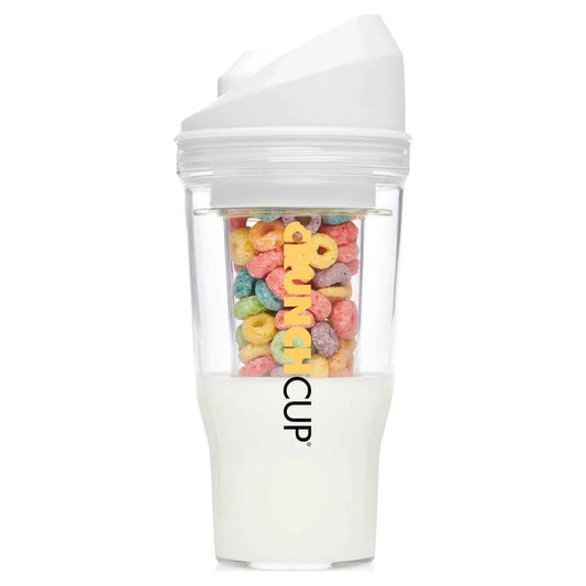 XL White: Portable Plastic Cereal Cup for Breakfast on the Go, Bpa-Free & Dishwasher-Safe