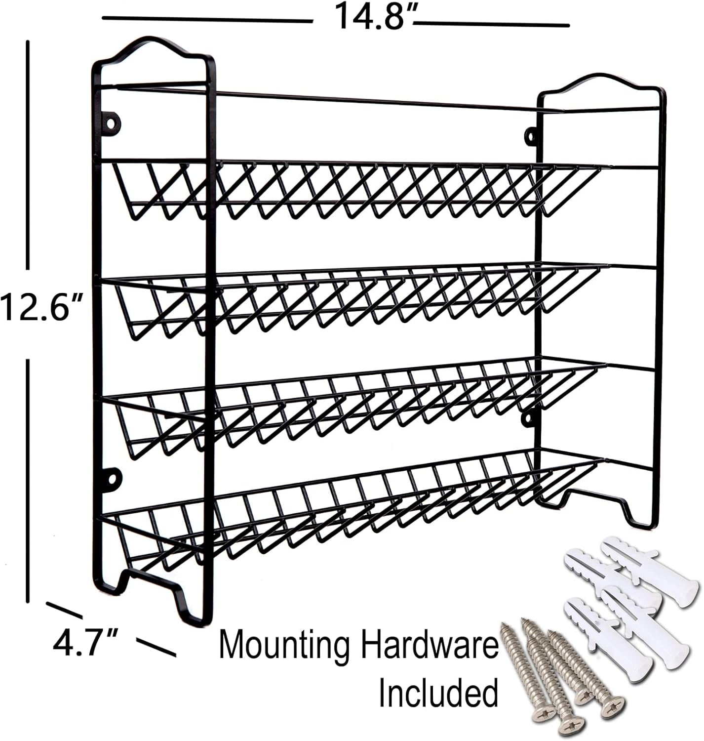 Spice Rack Organizer with 32 Glass Spice Jars and 396 Spice Labels