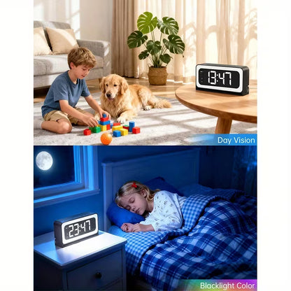 2K WiFi Digital Clock Camera, Indoor Security Camera with Motion Detection & Two-Way Talk for Baby, Pet and Home Monitoring