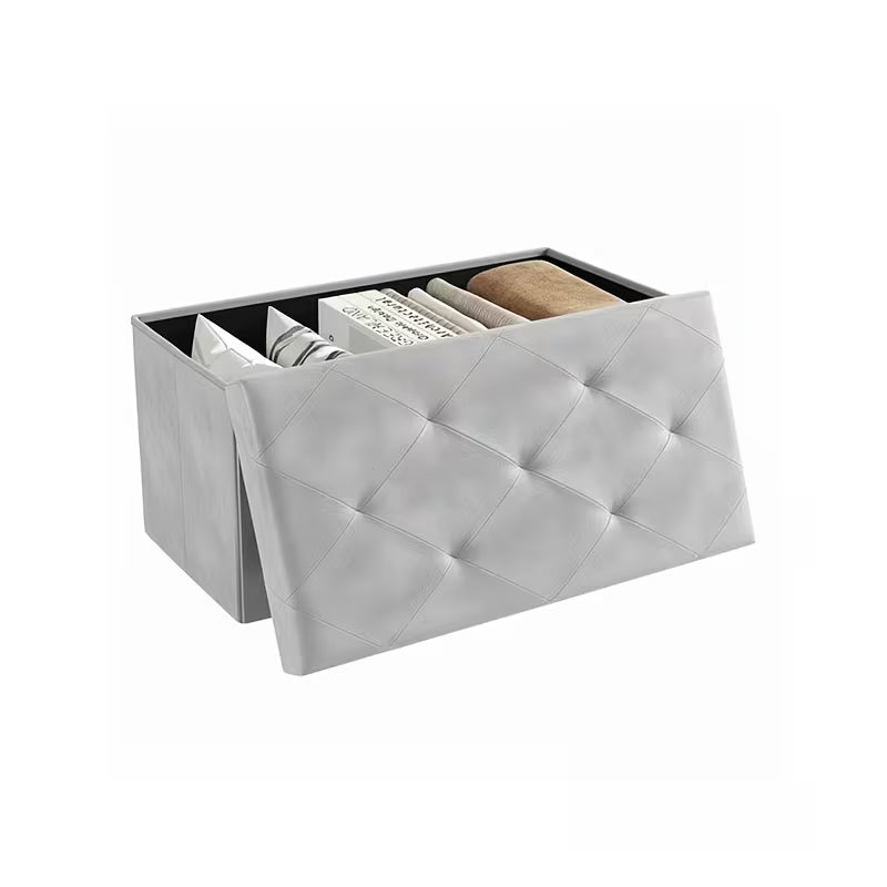 Heavy-Duty Folding Storage Bench with Shoe Cabinet & Thick Padded Seat