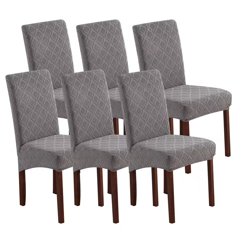 6-Piece Stretchy Jacquard Dining Chair Slipcover Set
