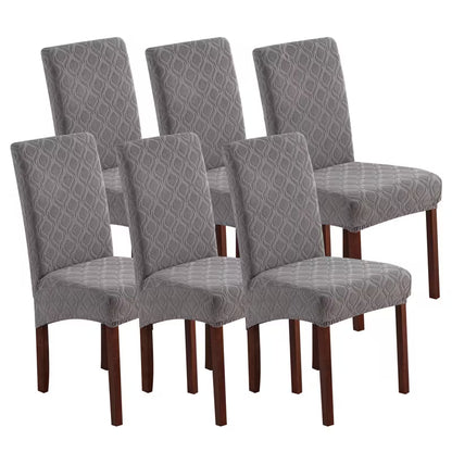 6-Piece Stretchy Jacquard Dining Chair Slipcover Set