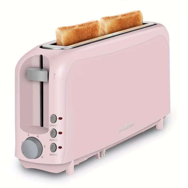 2-Slice Compact Toaster with 6 Browning Settings, Cancel Button & Removable Crumb Tray, 750W White Bread Toaster