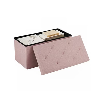 Heavy-Duty Folding Storage Bench with Shoe Cabinet & Thick Padded Seat