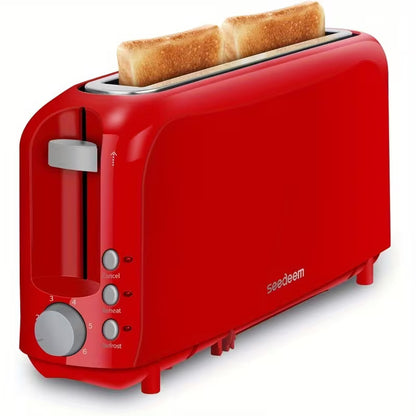 2-Slice Compact Toaster with 6 Browning Settings, Cancel Button & Removable Crumb Tray, 750W White Bread Toaster