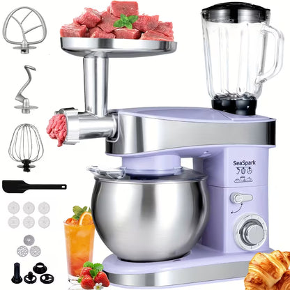 6-in-1 Electric Stand Mixer with 6.3QT Stainless Steel Bowl